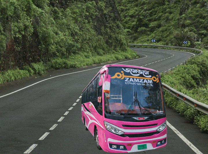 Zamzam Travels নর্দা কাউন্টার ঢাকা অফিস ও বাস সার্ভিস ব্যানার